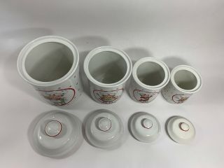 Campbell’s Soup Kids 4 Piece Ceramic Kitchen Storage Canister Set W/Lids VTG 3