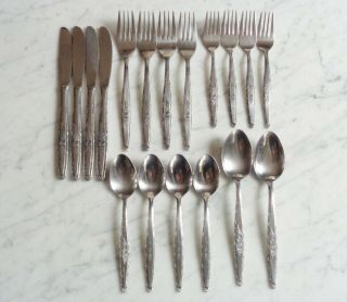 Rose Stainless Steel Japan 22pc Flatware Set,  Almost Service For 4 People