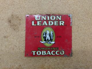 Old Union Leader Smoking Tobacco Metal Tin Sign Vintage Cigar Cigarettes Eagle