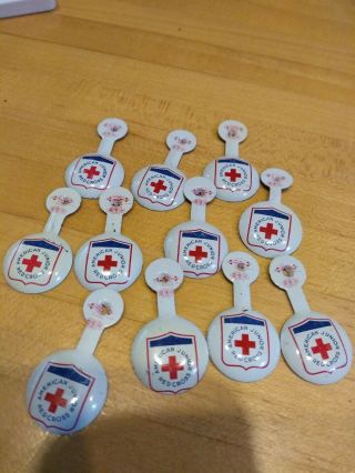 Vintage American Junior Red Cross Fold Over Tab Pin Wwii Era