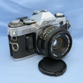 Vintage Canon Ae - 1 Slr Film Camera W/ Canon Lens Fd 50mm 1:1.  8 -