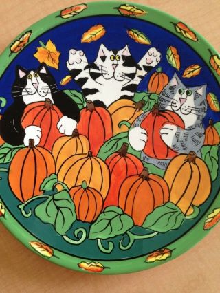 Halloween Catzilla " By Candace Reiter Decorative 8 " Ceramic Plate