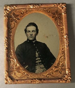 TINTYPE of HANDSOME CIVIL WAR SOLDIER,  AMBROTYPE of YOUNG BOY w/ HAT,  NO CASES 2