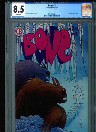 Bone 2 Cgc 8.  5 (1991) Cartoon Books 1st First Print Jeff Smith White Pages