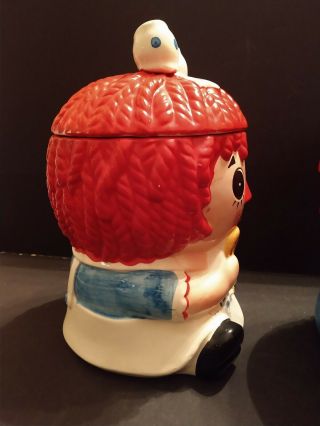 Vintage Napcoware Colorful Raggedy Ann and Andy Ceramic Cookie Jars,  10 