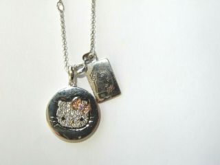 Sanrio Diamonique Cz Hello Kitty 925 Sterling Silver Pendant Necklace
