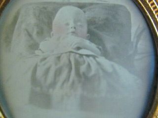 Young Child Post Mortem With Hidden Mother Tintype Photo In Thermoplastic Case