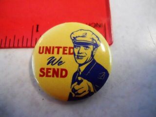 United We Send Usps United States Postal Service Vintage 1 " Pinback Button
