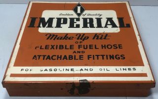 Vintage Imperial Flexible Hose Make - Up Kit Parts Box Case Display / Sign / Oil