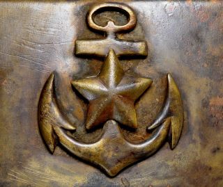 Army Belt Buckle Ussr Soviet Russian Brass Military Naval Marine №8339