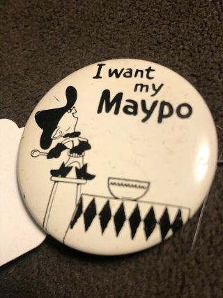Vintage Marky Fan Club Maypo Advertising Pin,  Cool Graphics 1 1/2”