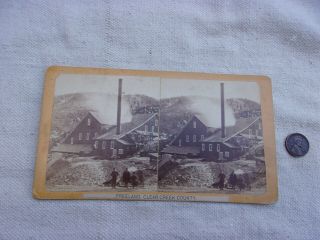 Freeland,  Colorado Mining Operations Stereo View Card C.  1880 - 1890