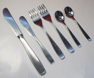 Wmf Fraser Line Salad Fork Knife Spoon 6 Piece Set Germany Cromargan Flatware