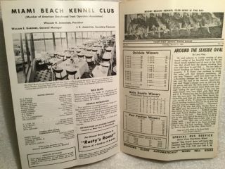 1959 Dog Racing Program Miami Beach Kennel Club Greyhounds 10 Races Seaside Oval 2