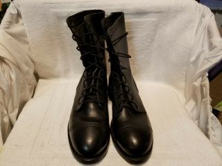 Ansi Z41 - 1983/75 Military Steel Toe Boots Black Leather Men 