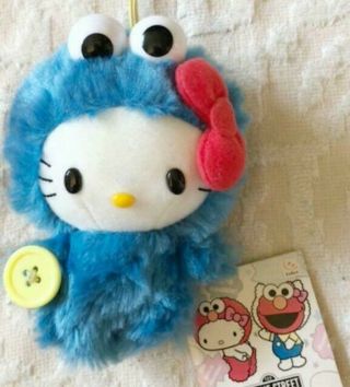 Sanrio Hello Kitty X Sesame Street Blue Mascot Plush Strap