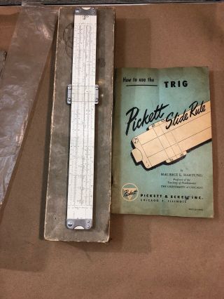 Pickett Model 1010 Engineering Slide Rule 1948 And Box