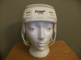 Vintage White (cooper Sk100 Sr) Hockey Hurling Helmet Made In Canada