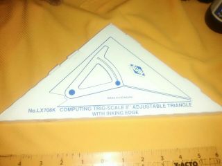 Alvin 8 Inch Computing Trig - Scale Adjustable Triangle W/inking Edge Ships