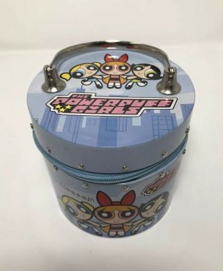 Powerpuff Girls Hoop Handle Bucket Purse Tin Vintage 90s Cartoon Kawaii