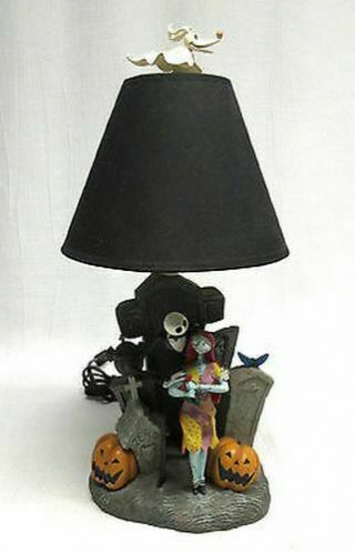 Nightmare Before Christmas Jack & Sally Figural Lamp Disney Direct Nib