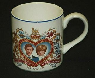 Princess Diana Prince Charles Coffee Mug Tea Cup 1981 Royal Wedding England Vtg.