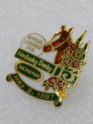 Vintage 1987 Kentucky Derby 113 The Pin Man Hat - Lapel - Pin