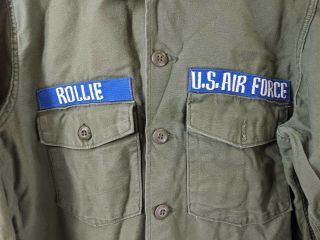 Vintage US Air Force Green Fatigue Uniform Long Sleeve Shirt and Pants 3
