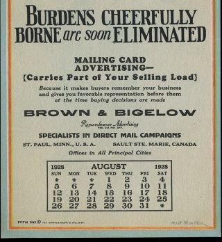 1928 Brown & Bigelow Company Archives Sinbad The Sailor Advertising Calendar NR 2