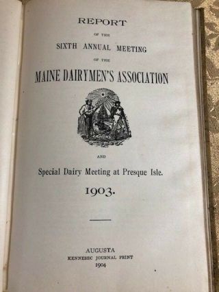 1904 Report 6th Annual Meeting Maine Dairymen ' s Association Dairy Farmers Book 2