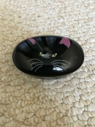 Vtg Black Cat Box Cheryl Fleischer Otagiri Kitty/kitten Trinket - Jewelry Case 3 "
