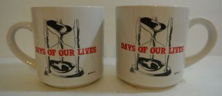 Vintage 1980 Set 2 Days Of Our Lives Soap Opera Tv Coffee Mugs Cups Collectible
