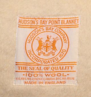 VINTAGE TWO (2) HBC HUDSON ' S BAY COMPANY POINT BLANKET 4 POINT WOOL ENGLAND 3