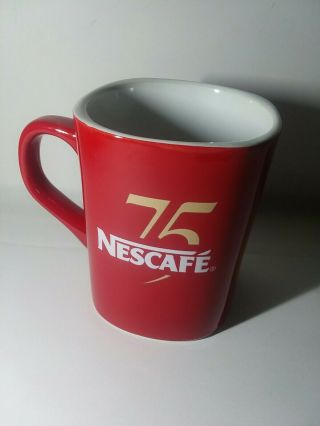 ☕nescafe Coffee Red Mug Cup 75 Year Anniversary Promotional Nestle Rare A5