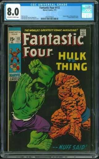 Fantastic Four 112 - Cgc 8.  0 (hulk And Thing Battle)