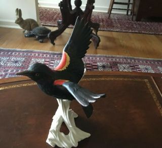 Goebel Bird Figurine 9.  5” Red Wing Blackbird W Germany