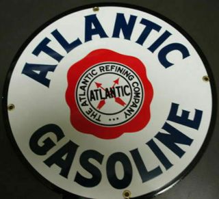 Atlantic Gasoline Porcelain Advertising Sign