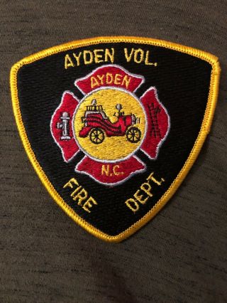 Ayden Nc Volunteer Fire Department Patch Emergency Rescue 3 - 3/4 X 3 - 3/4”