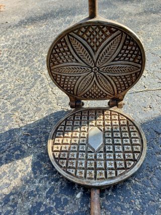 Pizzelle Maker Cast Iron Vtg C.  Palmer West Newton Pa.  No 1r Camping Fireplace