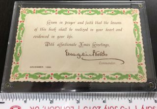Salvation Army 1909 Evangeline Booth Christmas Encouragement Plexi Encased