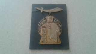 Older Attractive Heavy Medinah Temple Medal Medallion Pin Shriners Chicago Il.
