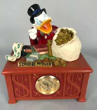 Scrooge Mcduck Talking Bank - Scrooge At Desk W/ Clock - Disney Linden