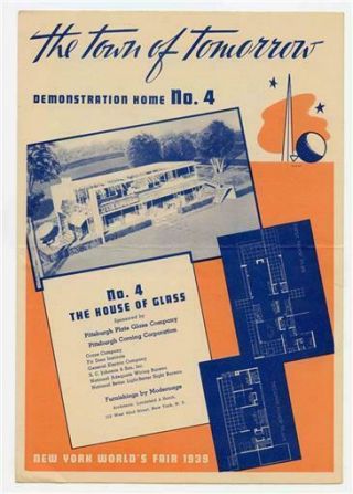 The House Of Glass Town Of Tomorrow 1939 York Worlds Fair Brochure