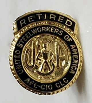 Vintage 24k Gold Plated Retired United Steelworkers Of America Afl Cio Clc Pin