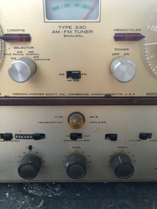 Vintage HH Scott Type 330 Tuner And Type 99 B Amplifier 3