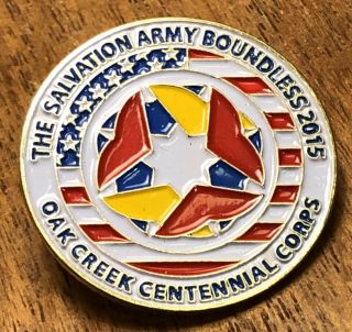 The Salvation Army Boundless 2015 Oak Creek Centennial Corps Lapel Hat Pin