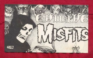 Misfits Evilive Sticker 1982 Fiend Club Punk Danzig Kbd Black Flag