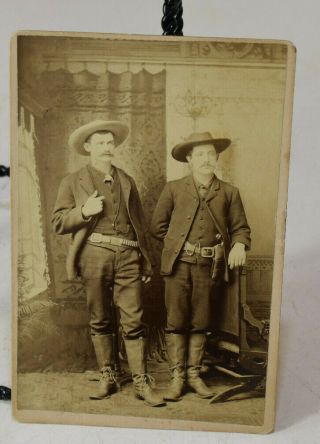 L5370 - Antique Cabinet Card Photo - Buffalo Bill Wild West Show Cast?