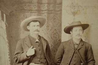 L5370 - Antique CABINET CARD PHOTO - Buffalo Bill Wild West Show Cast? 2