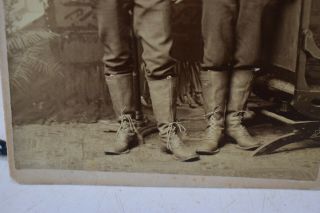 L5370 - Antique CABINET CARD PHOTO - Buffalo Bill Wild West Show Cast? 3